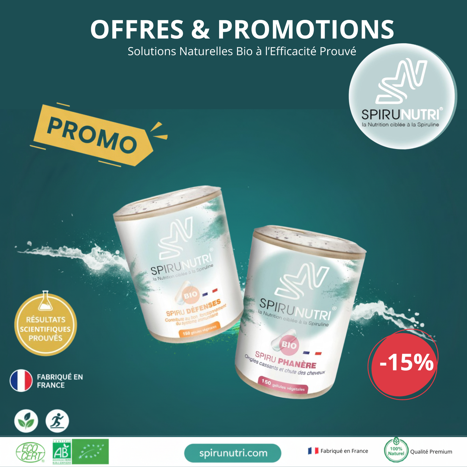 Offres & Promotions - Compléments Alimentaires Spiruline Bio|Spirunutri®