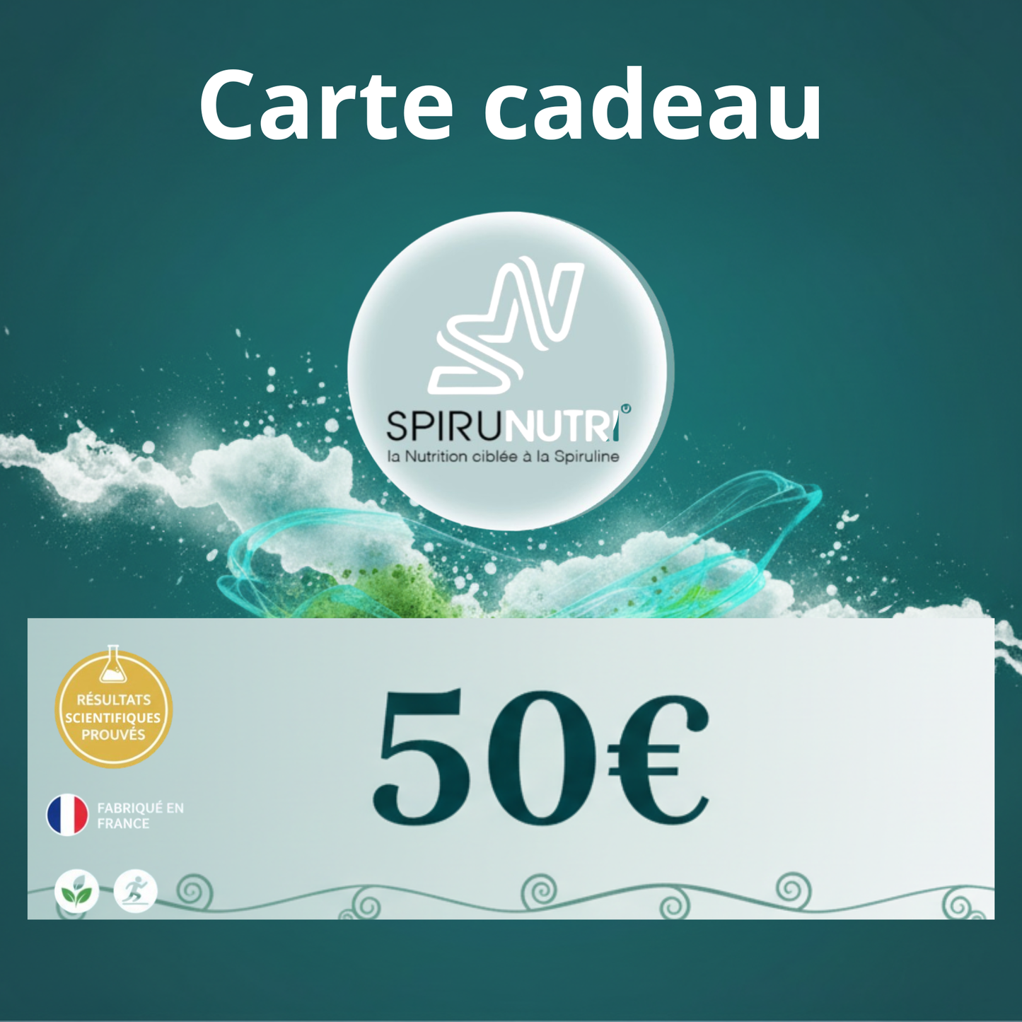 Cartes-cadeaux 50€ Spirunutri®  Offrez le Bien-être Naturel